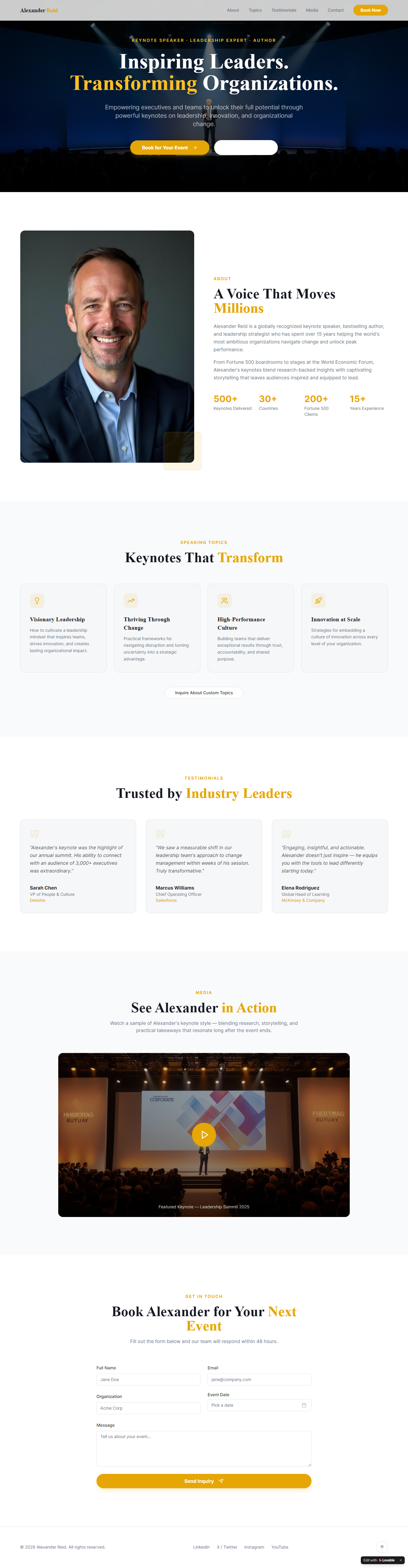 Alexander Reid — Keynote Speaker & Leadership Expert