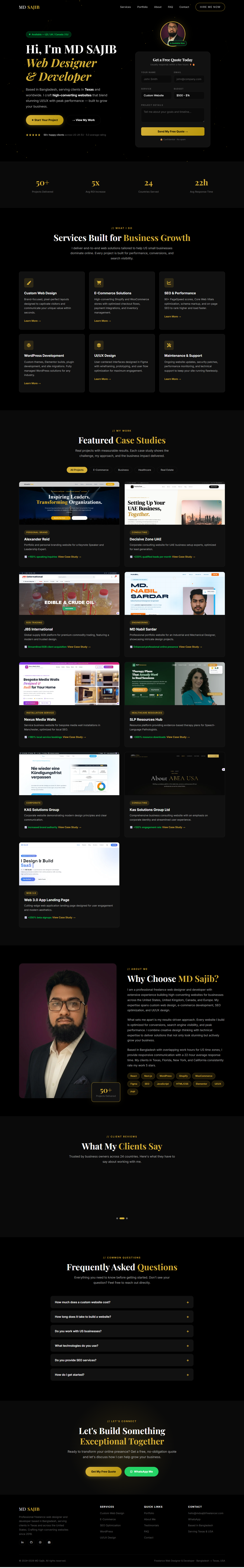 MD Sajib — Custom Websites for US Businesses